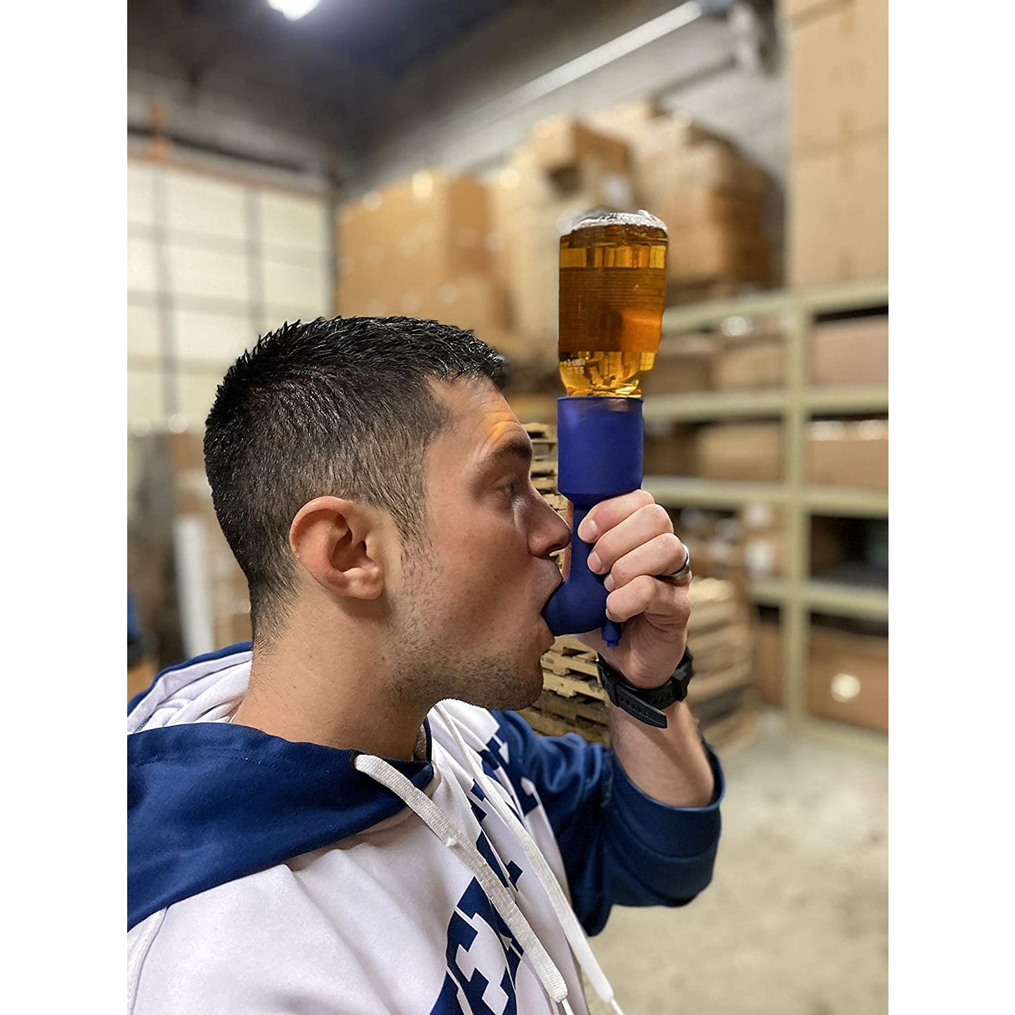 Bierbro Beer Bong Snorkel - Stretches to Fit Cans, Seltzers, Bottles, Mugs, and Red Solo Cups